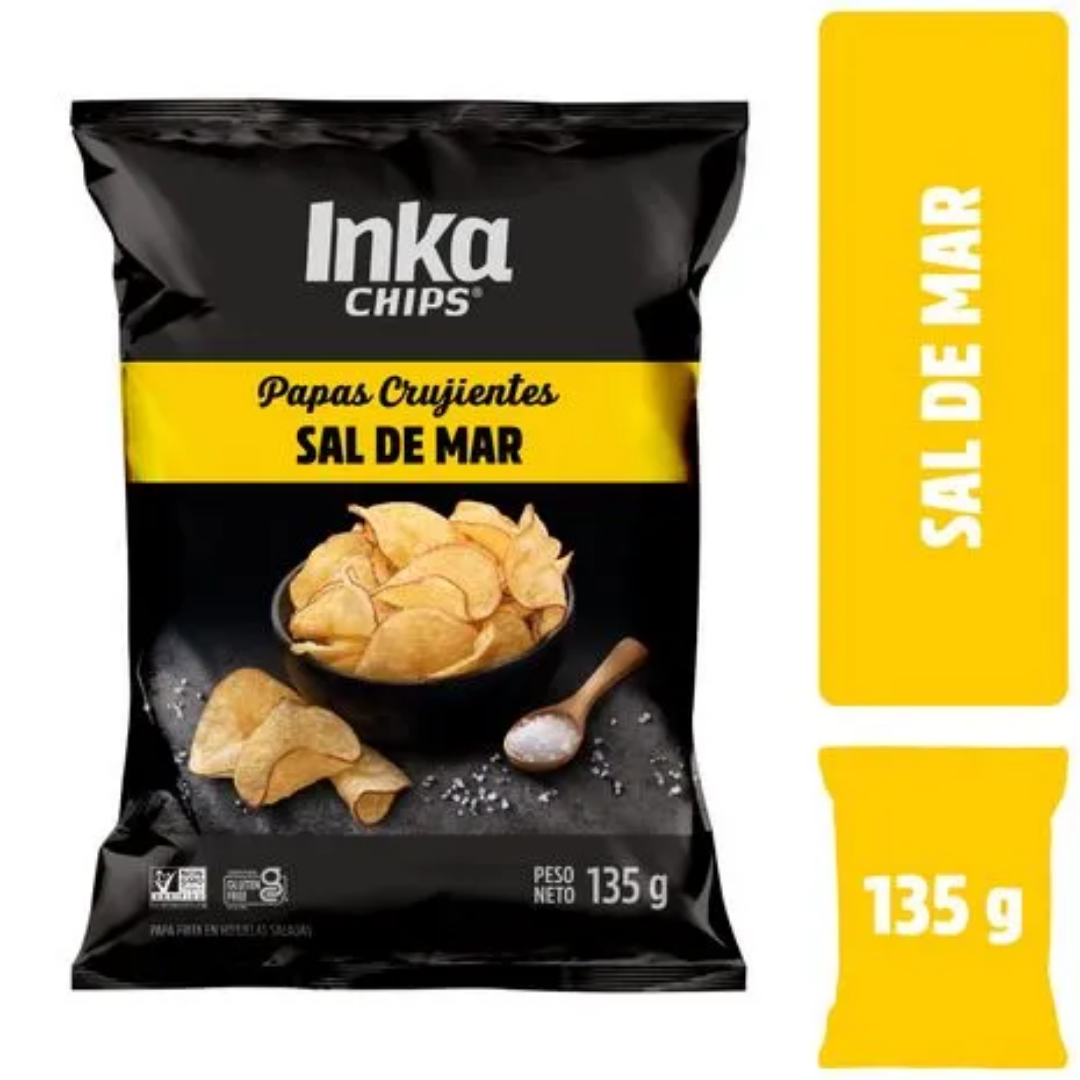 16 Papas INKA CHIPS con Sal de Mar Bolsa 135g - Imagen 1