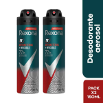 Desodorante para Hombre en Aerosol REXONA V8 Frasco 150ml Paquete 2un