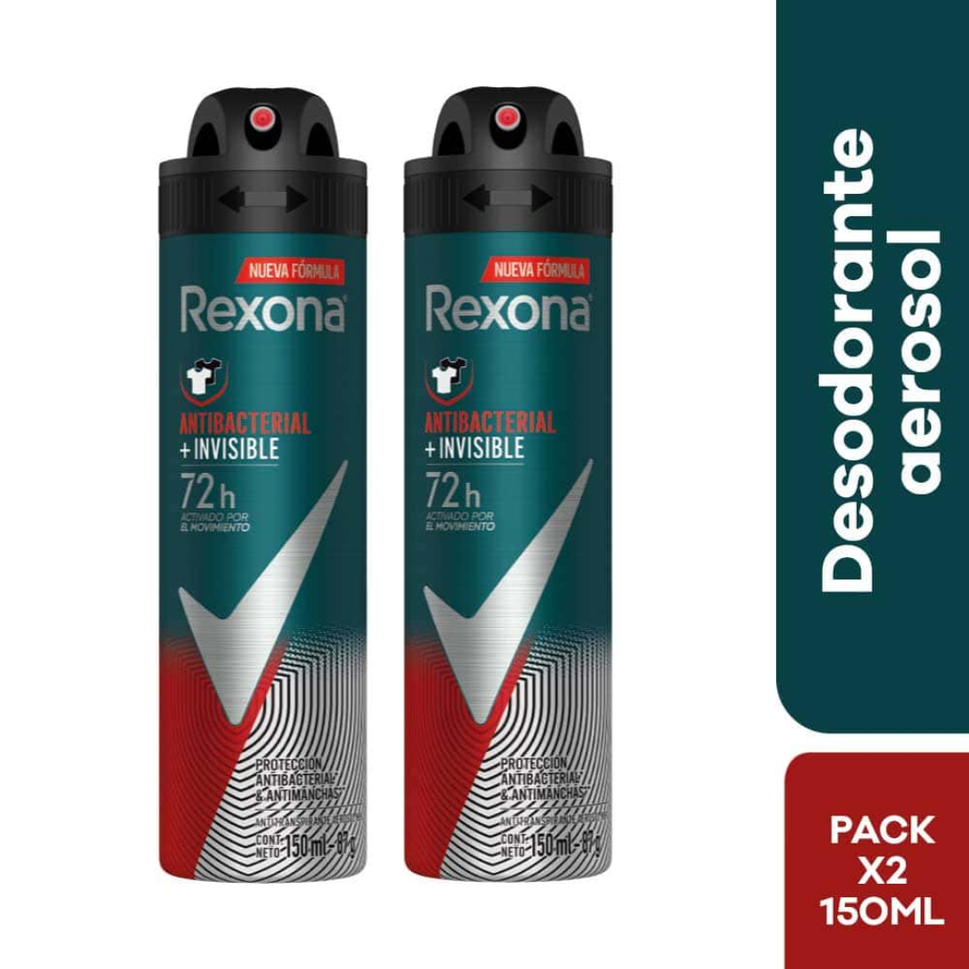19 Desodorante para Hombre en Aerosol REXONA V8 Frasco 150ml Paquete 2un - Imagen 1